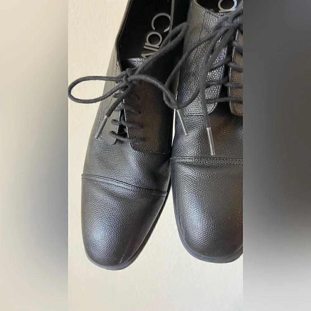 Calvin Klein Conner Small Tumbled Oxford Black Shoe CapToe Size 11.5